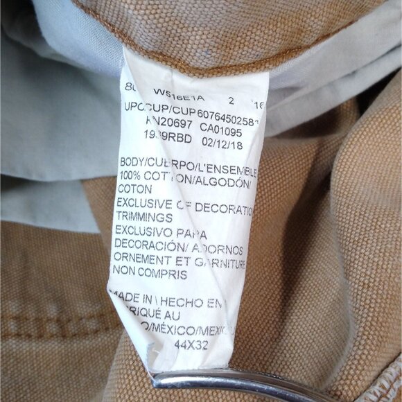 Dickies Carpenter's Pants 100% Cotton Beige Work Pants Men's 44x32 Cuffs Are Cut - Picture 2 of 7